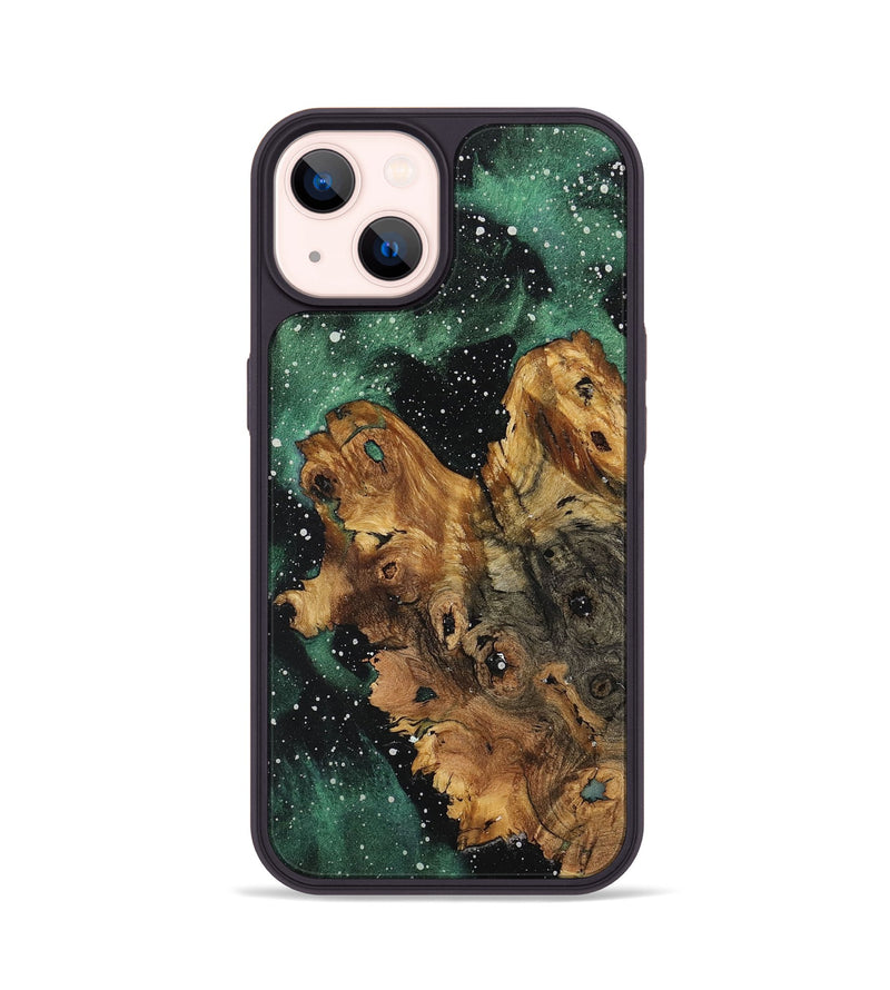 iPhone 14 Wood+Resin Phone Case - Phoenix (Cosmos, 708860)