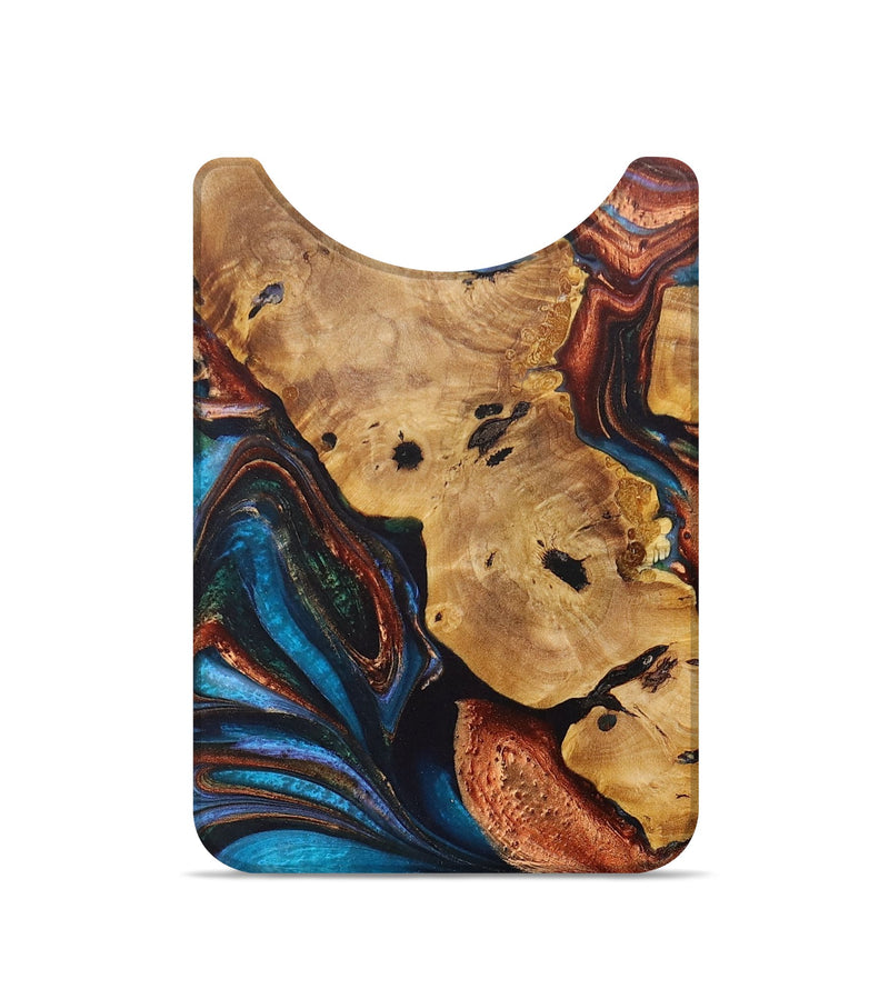 Live Edge Wood+Resin Wallet - Wilson (Teal & Gold, 708909)