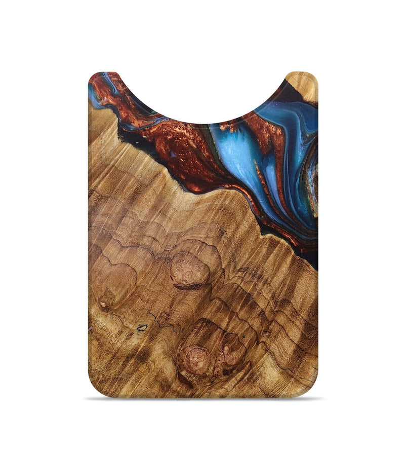 Live Edge Wood+Resin Wallet - Gerard (Teal & Gold, 708912)
