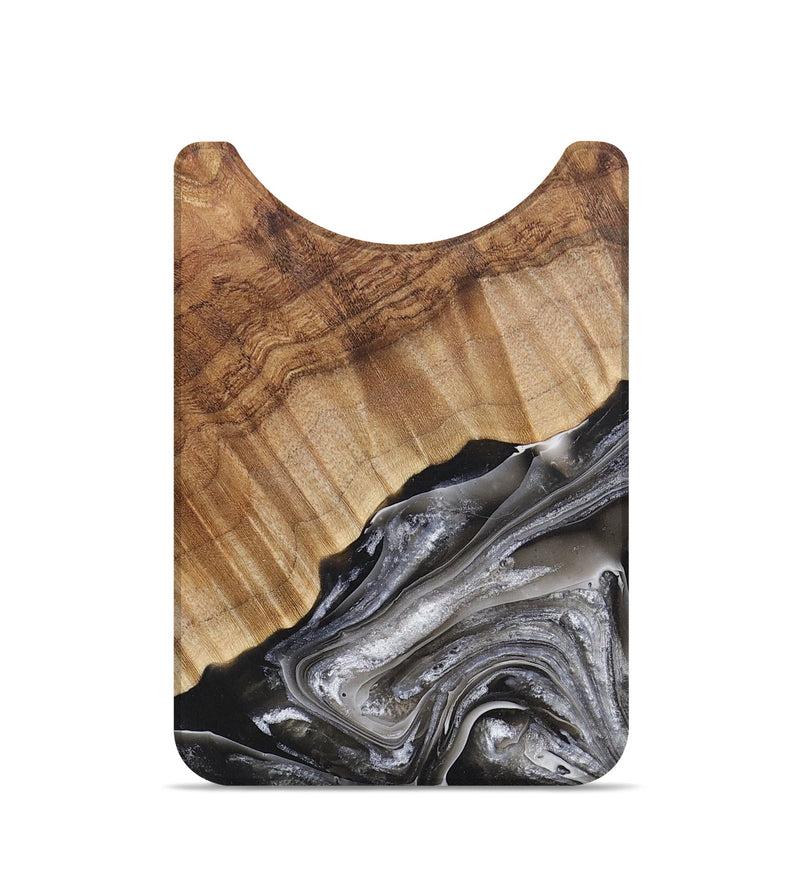 Live Edge Wood+Resin Wallet - Vonda (Black & White, 708913)