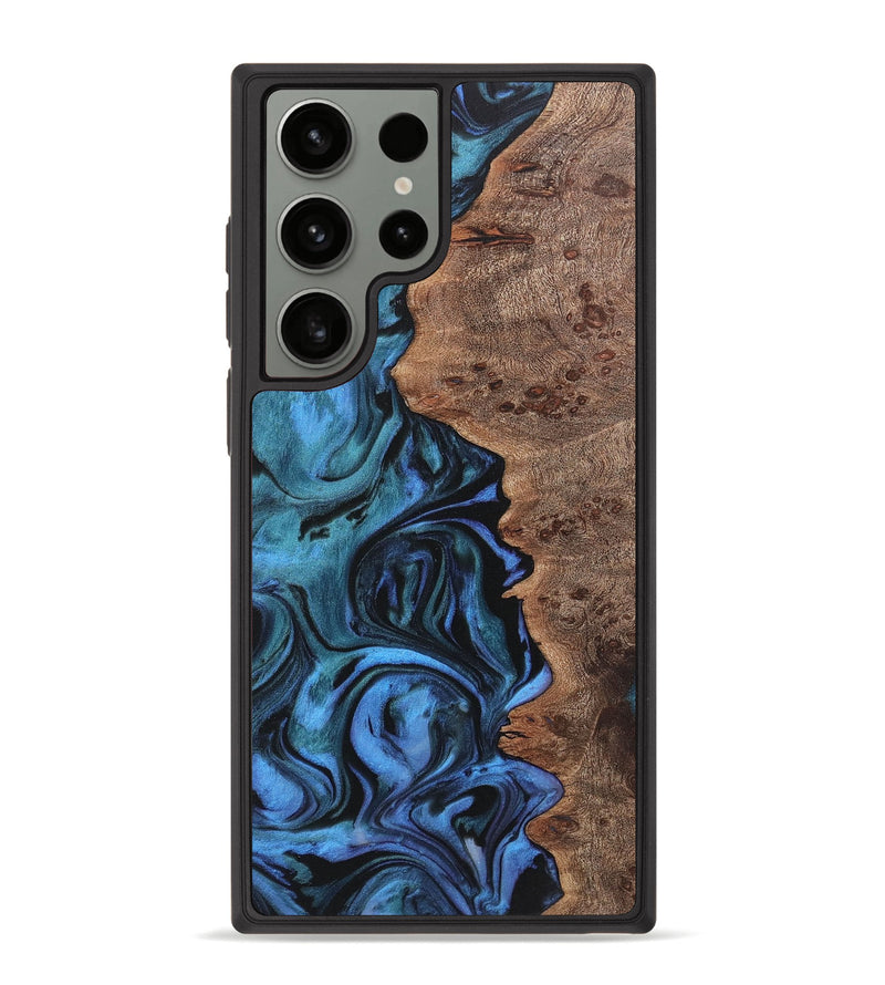 Galaxy S23 Ultra Wood+Resin Phone Case - Grover (Blue, 708929)
