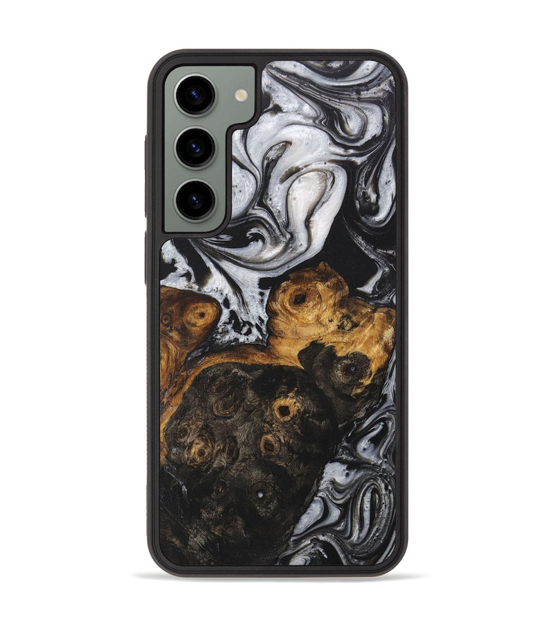 Galaxy S23 Plus Wood+Resin Phone Case - Skye (Black & White, 708967)