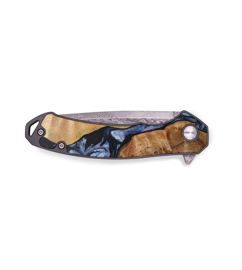 EDC Wood+Resin Pocket Knife - Justice (Blue, 709103)