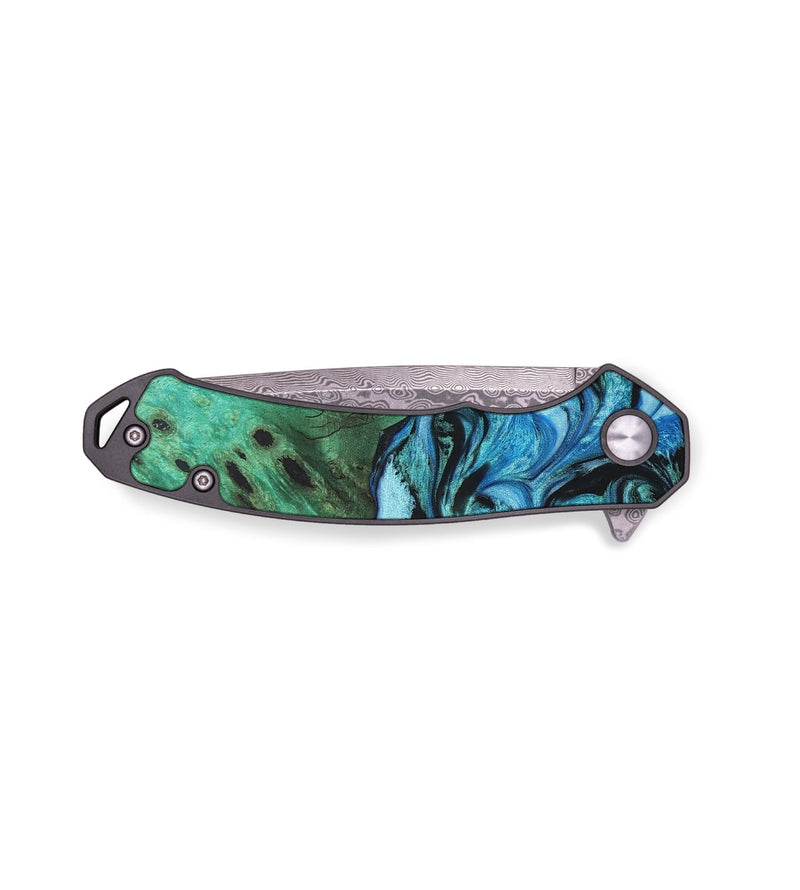 EDC Wood+Resin Pocket Knife - Scott (Blue, 709107)