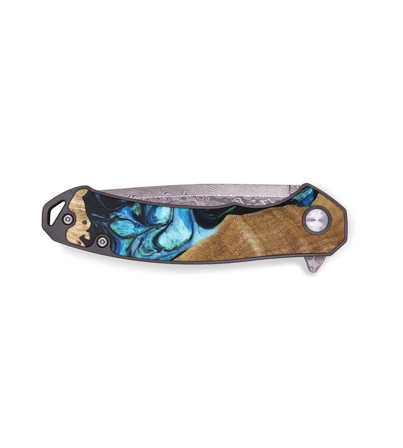 EDC Wood+Resin Pocket Knife - Luann (Blue, 709113)
