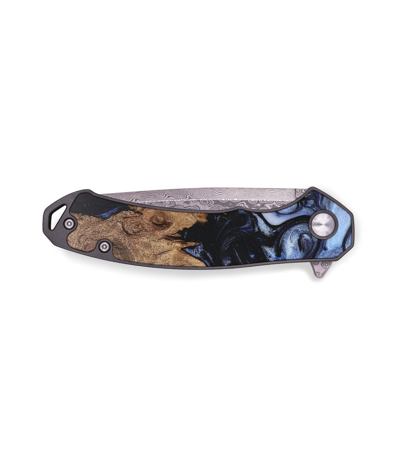 EDC Wood+Resin Pocket Knife - Ernestine (Blue, 709115)