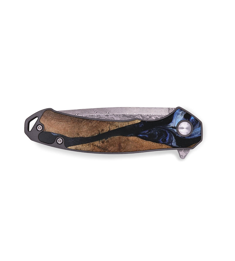 EDC Wood+Resin Pocket Knife - Killian (Blue, 709118)