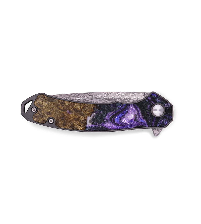 EDC Wood+Resin Pocket Knife - Cash (Purple, 709121)