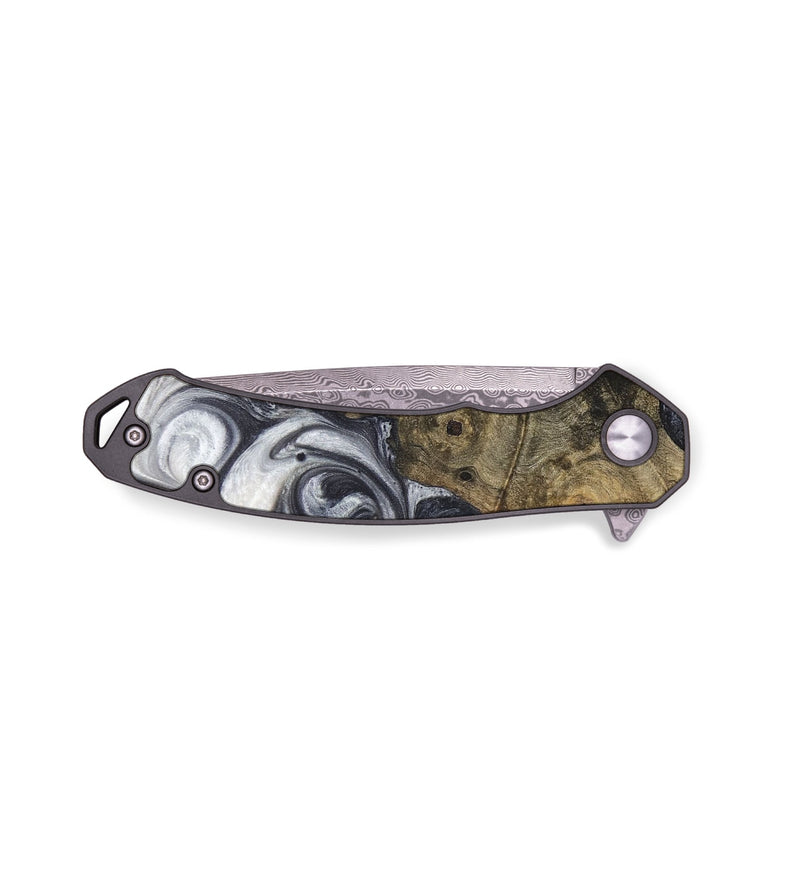 EDC Wood+Resin Pocket Knife - Dan (Black & White, 709132)
