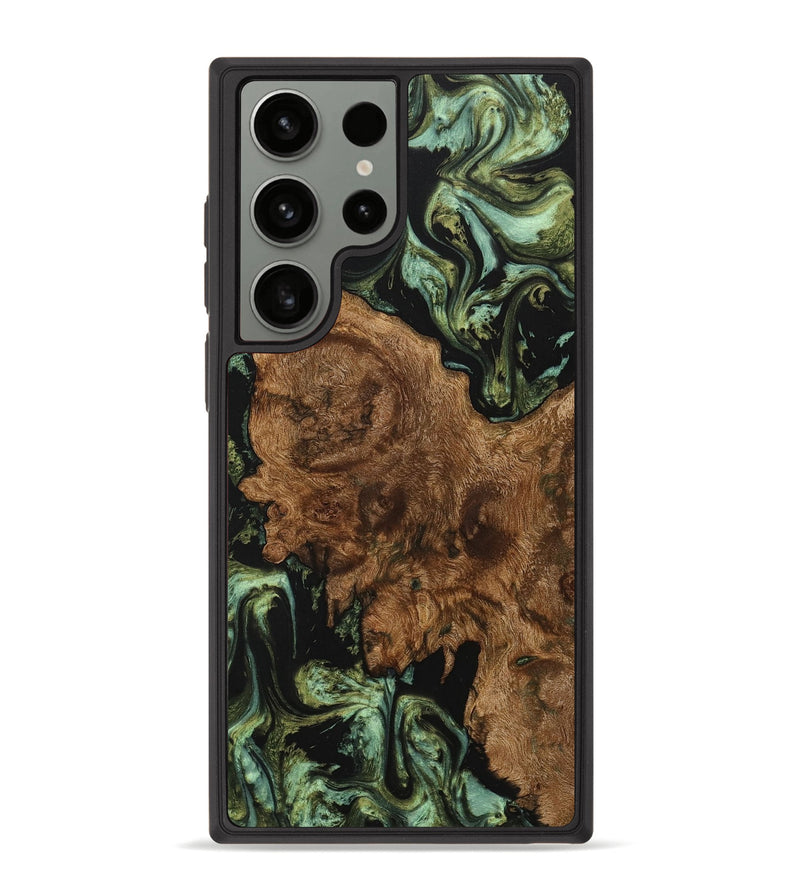 Galaxy S23 Ultra Wood+Resin Phone Case - Mickey (Green, 709231)