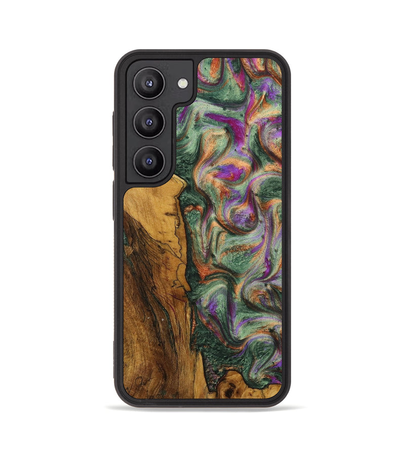 Galaxy S23 Wood+Resin Phone Case - Krista (Green, 709233)