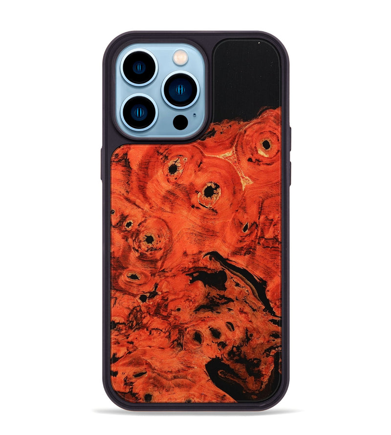 iPhone 14 Pro Max Wood+Resin Phone Case - Wallace (Wood Burl, 709318)