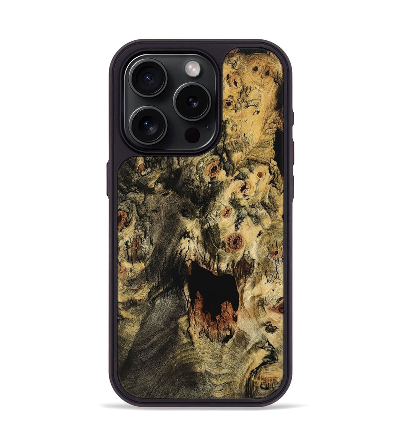iPhone 15 Pro Wood+Resin Phone Case - Ernestine (Wood Burl, 709324)