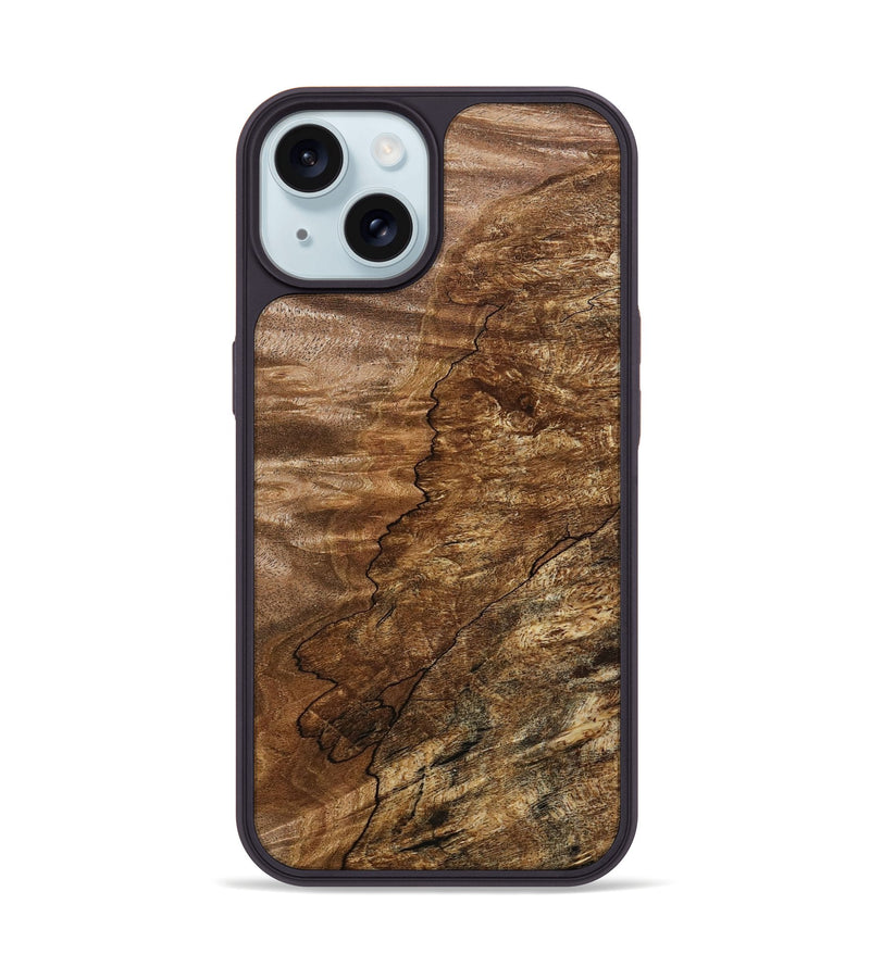 iPhone 15 Wood+Resin Phone Case - Emiliano (Wood Burl, 709329)