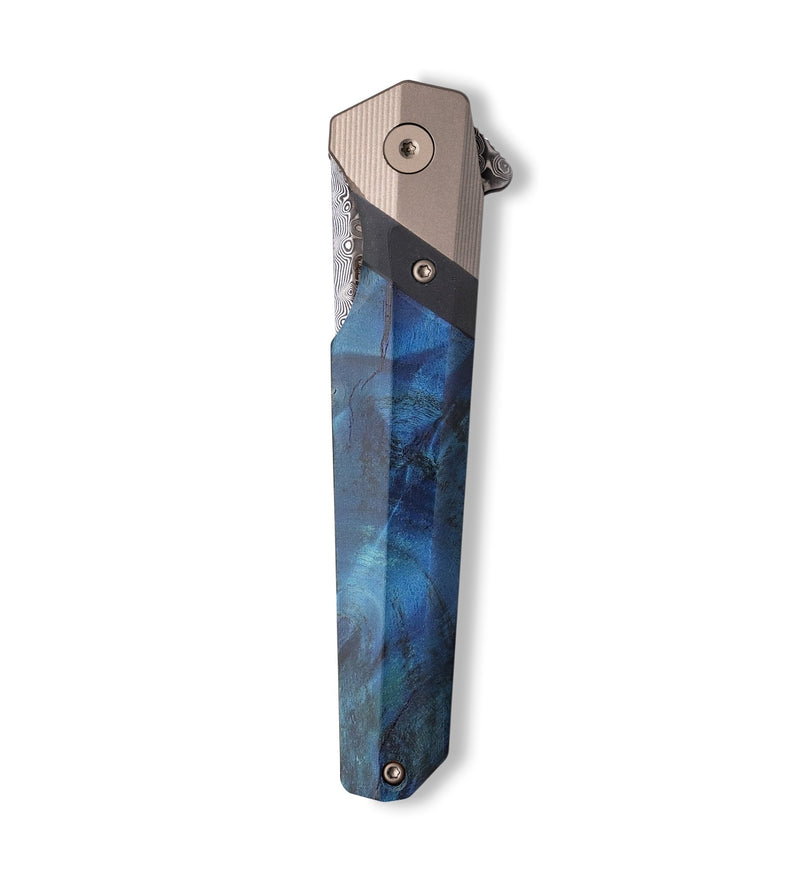 Live Edge Wood+Resin Pocket Knife - Paul (Wood Burl, 709364)
