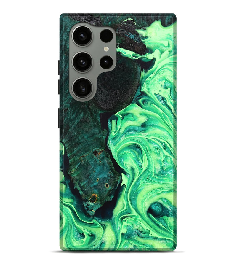 Galaxy S24 Ultra Wood+Resin Live Edge Phone Case - Carson (Green, 709567)