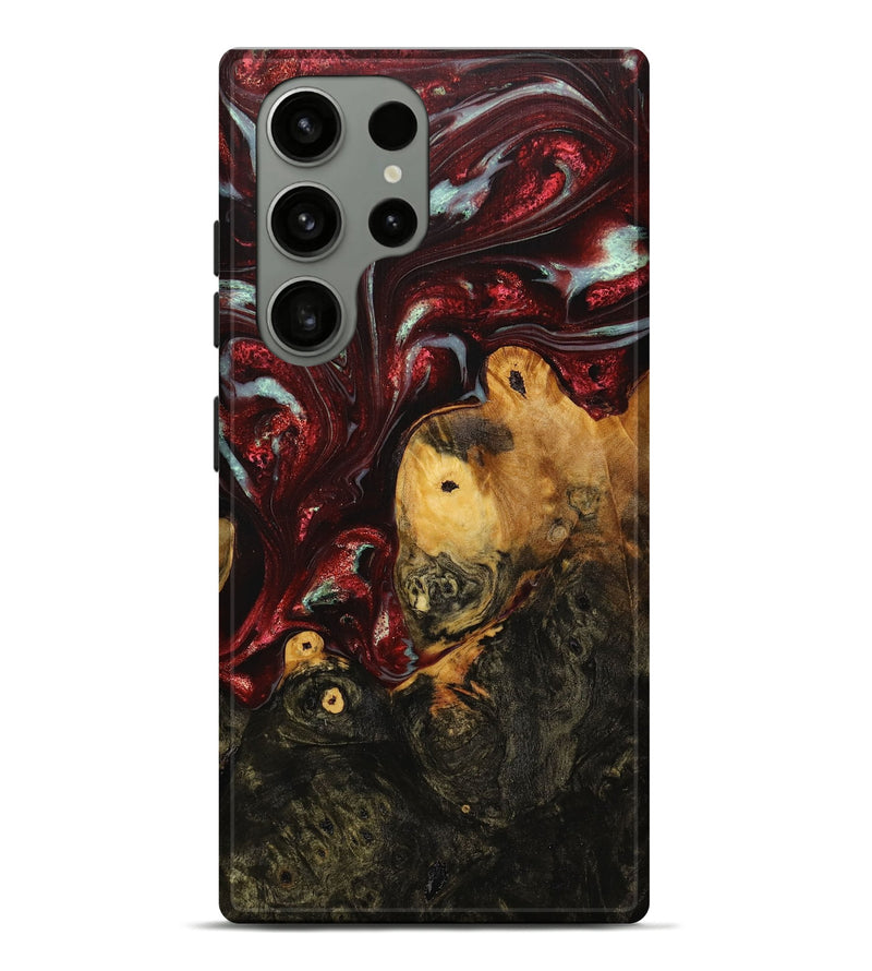 Galaxy S23 Ultra Wood+Resin Live Edge Phone Case - Pamela (Red, 709574)