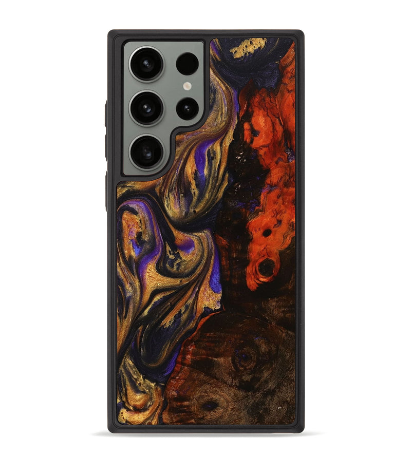Galaxy S23 Ultra Wood+Resin Phone Case - Henrietta (Purple, 709663)