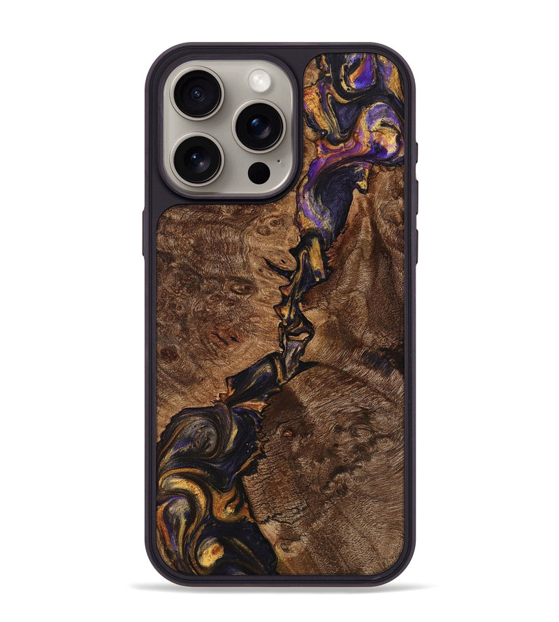 iPhone 15 Pro Max Wood+Resin Phone Case - Imogene (Purple, 709670)