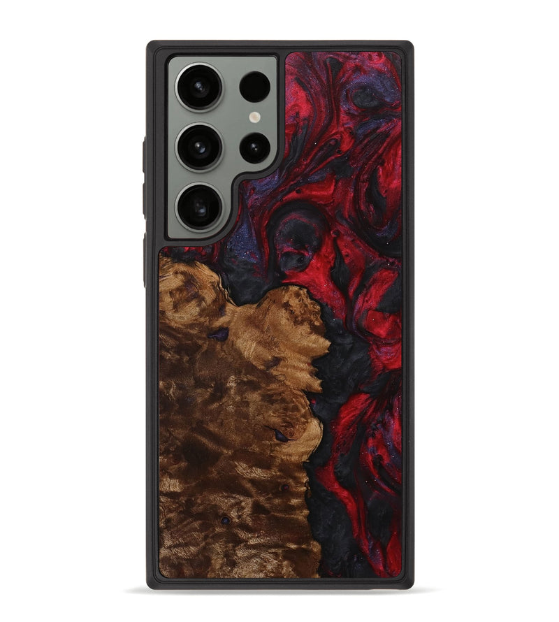 Galaxy S23 Ultra Wood+Resin Phone Case - Jazlyn (Red, 709763)