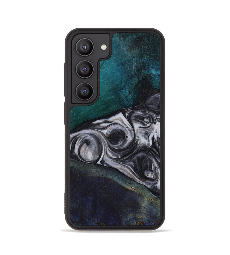 Galaxy S23 Wood+Resin Phone Case - Xavier (Black & White, 709787)