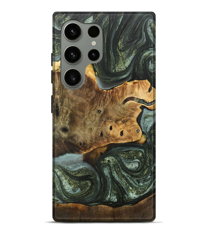 Galaxy S24 Ultra Wood+Resin Live Edge Phone Case - Devante (Green, 709838)
