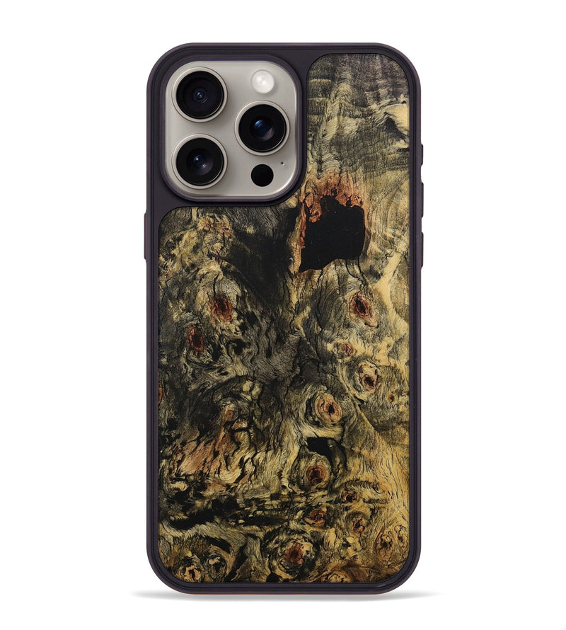 iPhone 15 Pro Max Wood+Resin Phone Case - Shirley (Wood Burl, 710009)