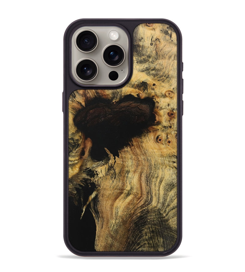 iPhone 15 Pro Max Wood+Resin Phone Case - Zane (Wood Burl, 710012)