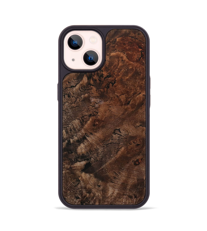 iPhone 14 Wood+Resin Phone Case - Ernestine (Wood Burl, 710019)
