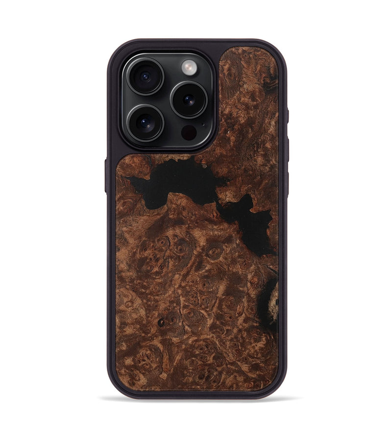 iPhone 15 Pro Wood+Resin Phone Case - Everly (Wood Burl, 710021)