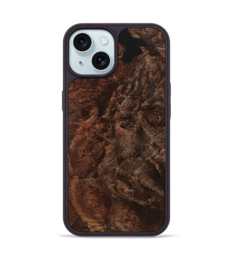 iPhone 15 Wood+Resin Phone Case - Theo (Wood Burl, 710029)