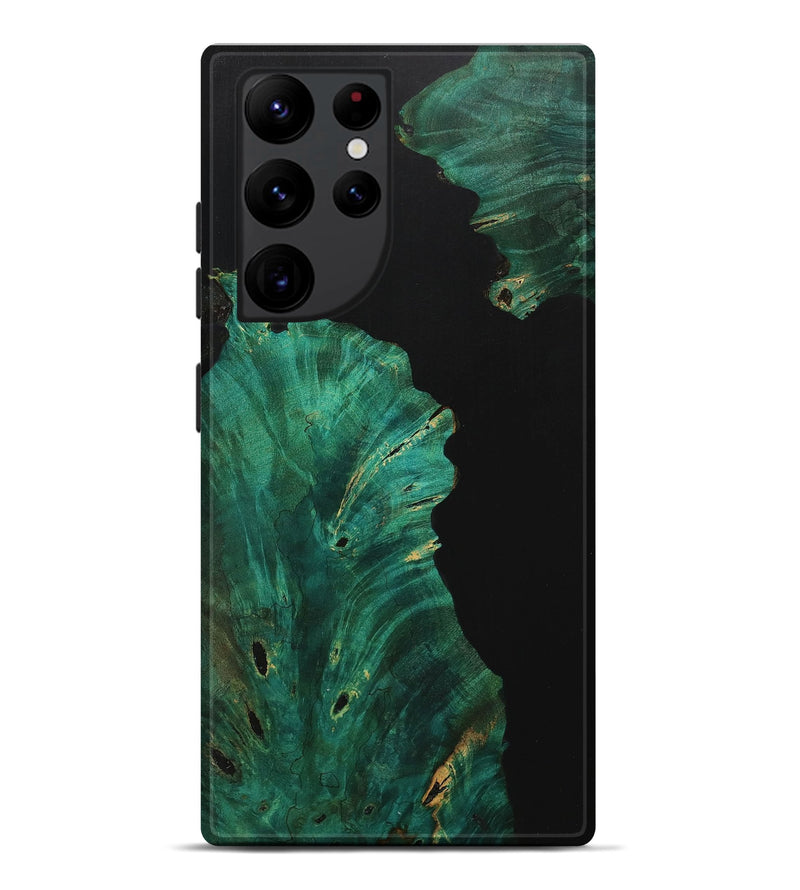 Galaxy S22 Ultra Wood+Resin Live Edge Phone Case - Mary (Pure Black, 710124)