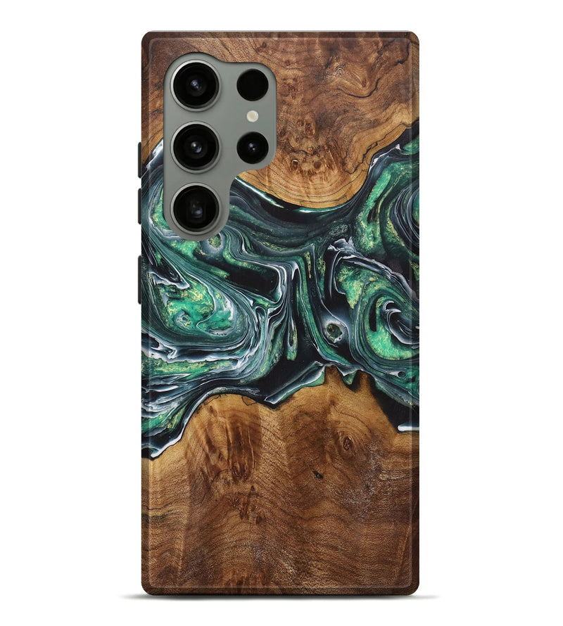 Galaxy S24 Ultra Wood+Resin Live Edge Phone Case - Sharyn (Green, 710143)