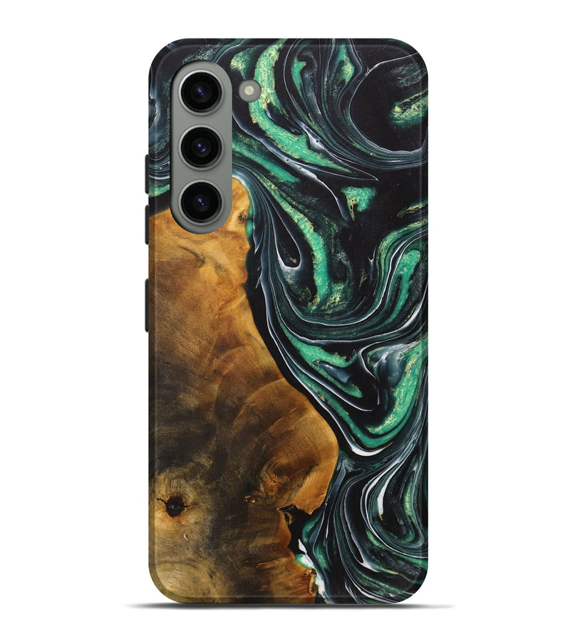 Galaxy S23 Plus Wood+Resin Live Edge Phone Case - Leigh (Green, 710144)