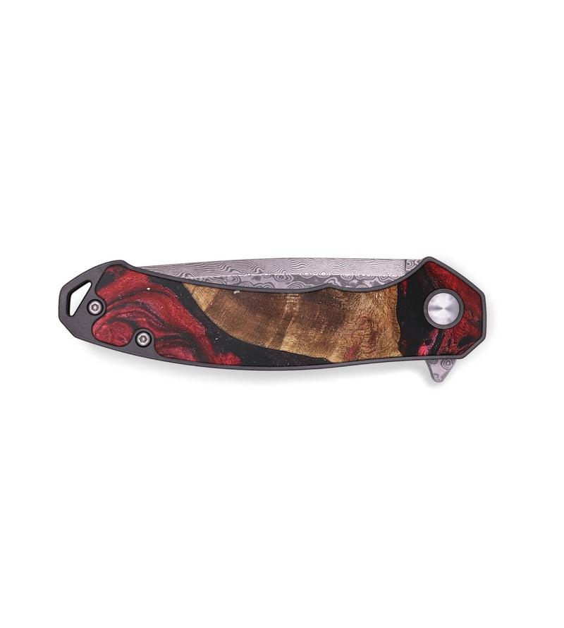 EDC Wood+Resin Pocket Knife - Colin (Red, 710150)