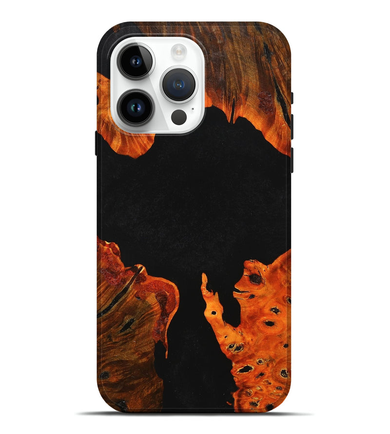 iPhone 15 Pro Max Wood+Resin Live Edge Phone Case - Kate (Pure Black, 710291)