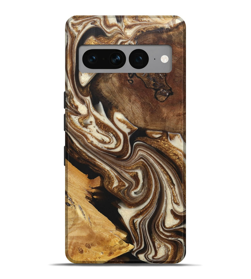Pixel 7 Pro Wood+Resin Live Edge Phone Case - Lena (Black & White, 710302)