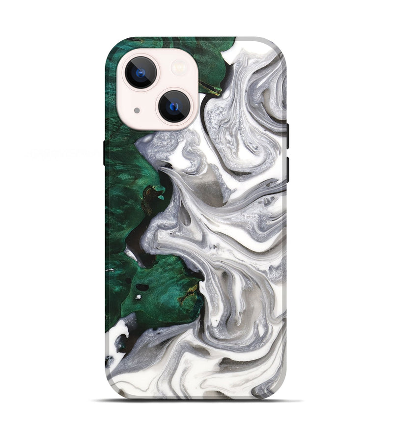 iPhone 13 Wood+Resin Live Edge Phone Case - Keaton (Black & White, 710310)