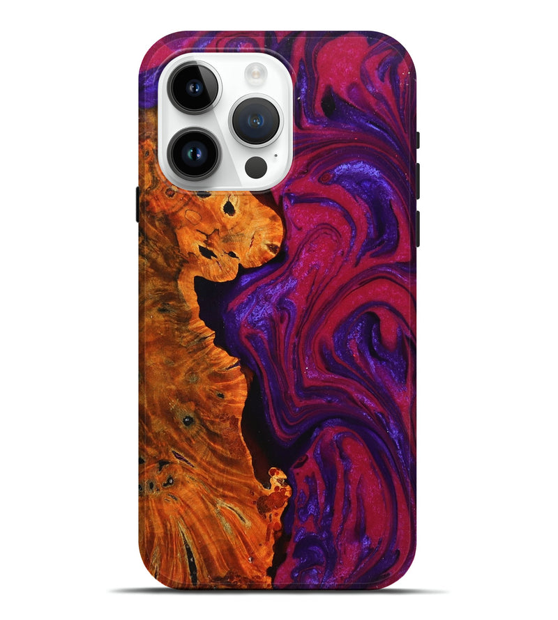 iPhone 15 Pro Max Wood+Resin Live Edge Phone Case - Odin (Purple, 710312)