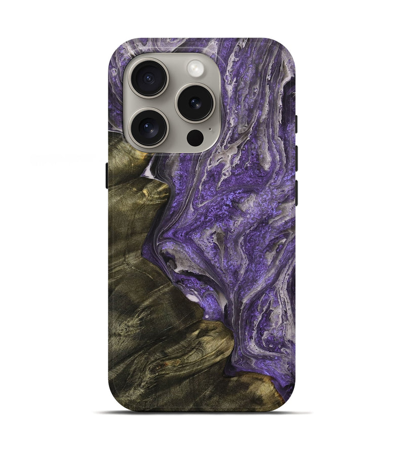 iPhone 16 Pro Wood+Resin Live Edge Phone Case - Jamie (Purple, 710321)