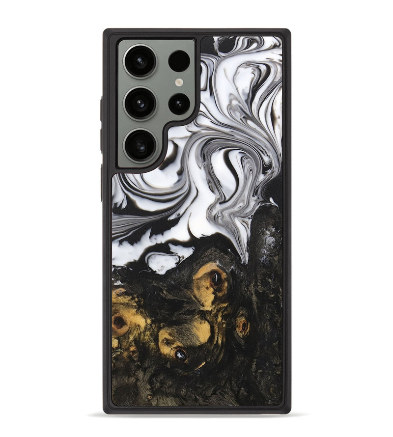 Galaxy S23 Ultra Wood+Resin Phone Case - Everett (Black & White, 710339)