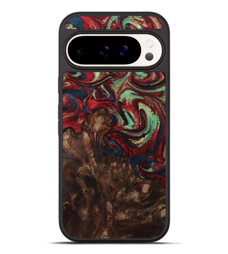 Pixel 9 Pro XL Wood+Resin Phone Case - Savanna (Red, 710364)