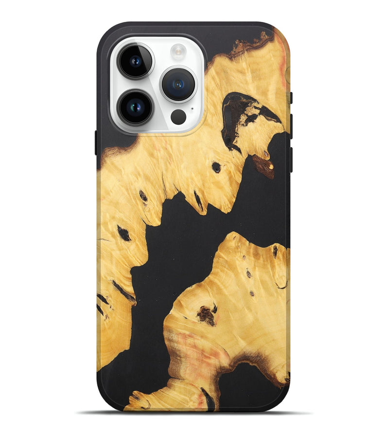 iPhone 15 Pro Max Wood+Resin Live Edge Phone Case - Brett (Pure Black, 710424)