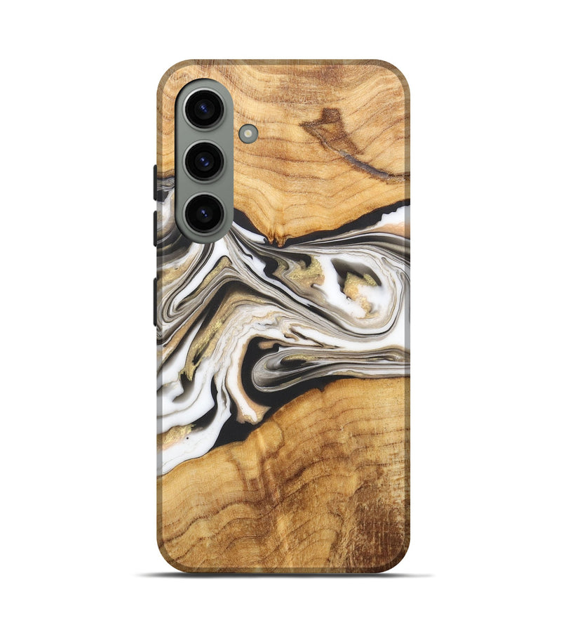 Galaxy S24 Wood+Resin Live Edge Phone Case - Jan (Black & White, 710431)