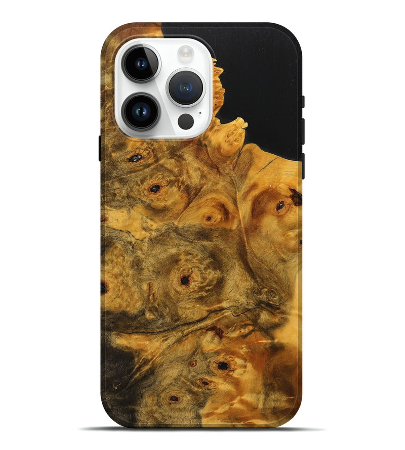 iPhone 15 Pro Max Wood+Resin Live Edge Phone Case - Alejandro (Wood Burl, 710468)