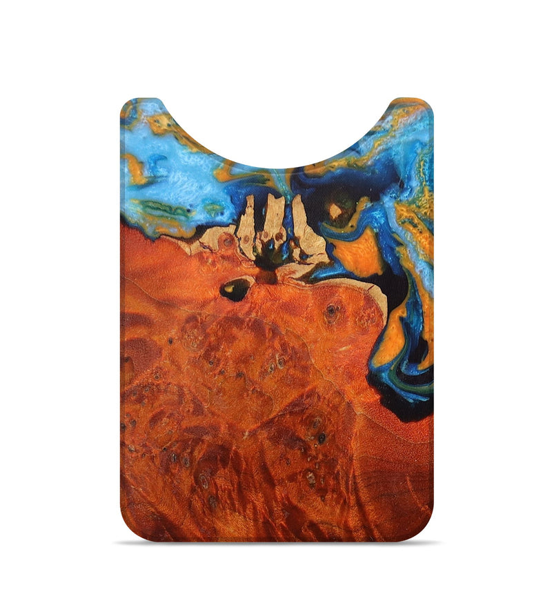 Live Edge Wood+Resin Wallet - Lacey (Teal & Gold, 710496)