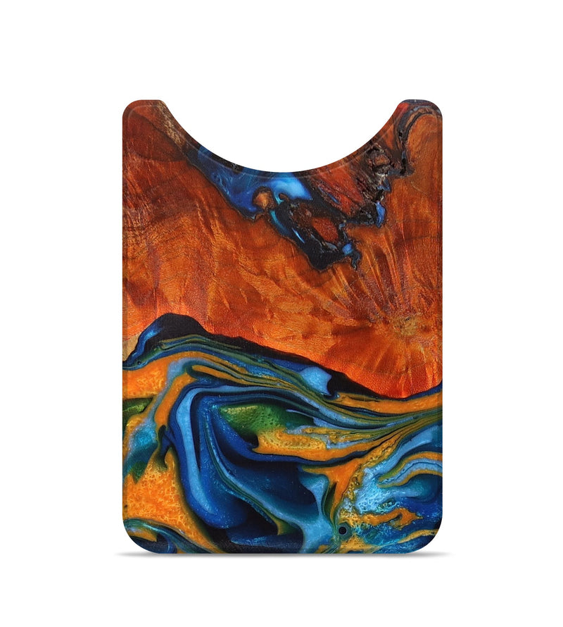Live Edge Wood+Resin Wallet - Hailee (Teal & Gold, 710500)