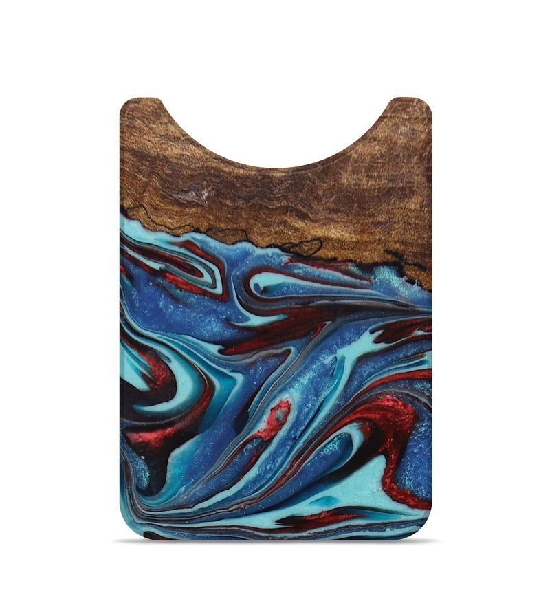 Live Edge Wood+Resin Wallet - Roxanne (Blue, 710502)