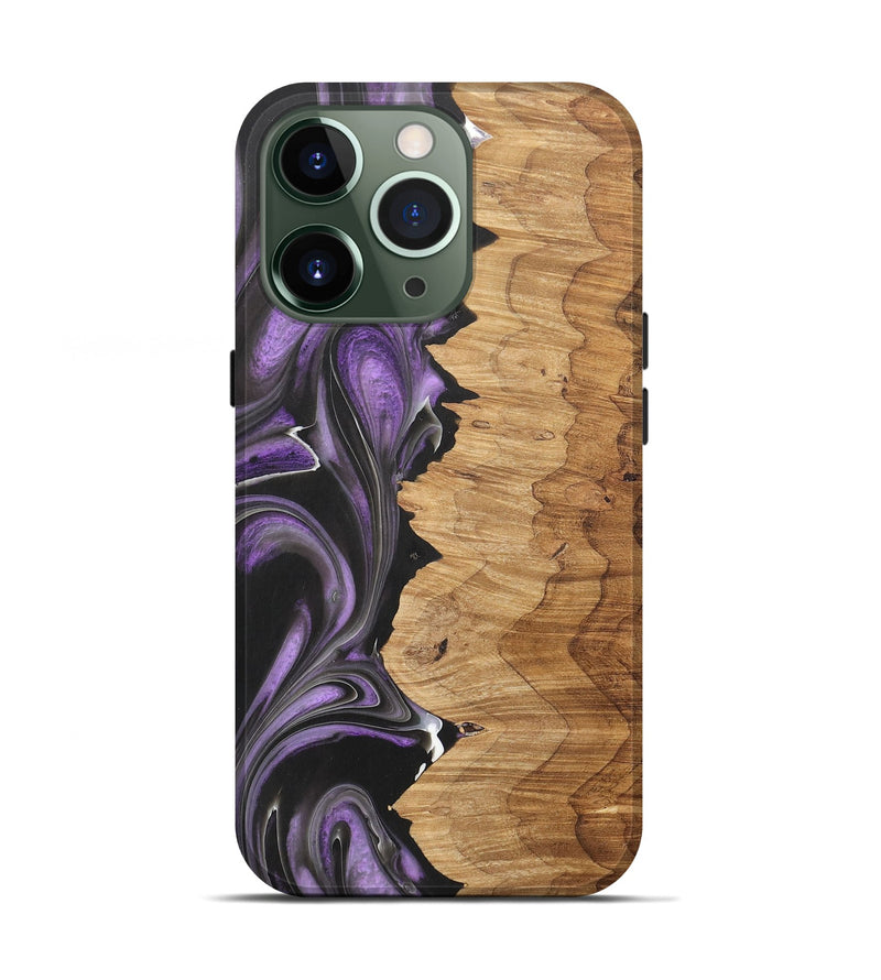 iPhone 13 Pro Wood+Resin Live Edge Phone Case - Penny (Purple, 710513)