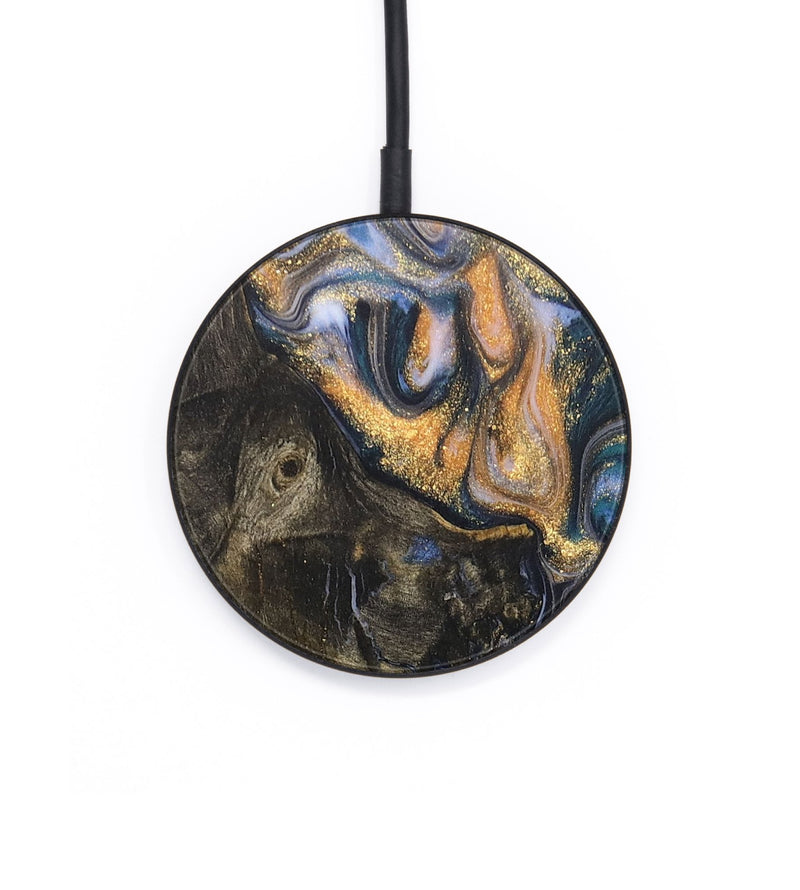 Circle Wood+Resin Wireless Charger - Scarlett (Teal & Gold, 710531)